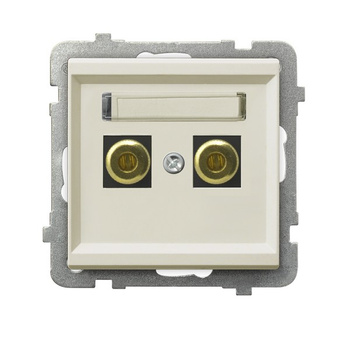 Gniazdo głośnikowe pojedyncze seria SONATA kolor Ecru symbol GGN-1R/m/27