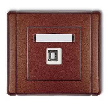 Gniazdo pojedyncze USB A-B 2.0 Karlik seria FLEXI 9FGUSB-3 kolor brązowy metalik