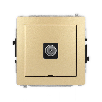 Mechanizm gniazda antenowego pojedynczego TV, bez pola opisowego Karlik seria DECO 29DGTVBO-1 kolor złoty