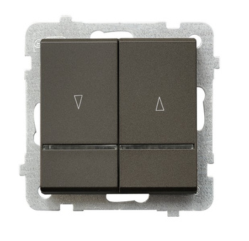 Łącznik żaluzjowy z podświetleniem niebieskim z blokadą mechaniczną seria SONATA kolor Czekoladowy metalik symbol ŁP-7RBS/m/40