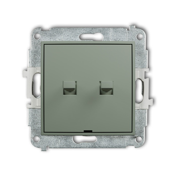 Mechanizm łącznika podwójnego schodowego w stylu amerykańskim bez piktogramów Karlik seria ICON 61IWPUS-33.1 kolor szałwiowy