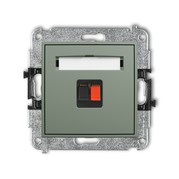 Mechanizm gniazda głośnikowego pojedynczego Karlik seria MINI 61MGG-1 kolor szałwiowy