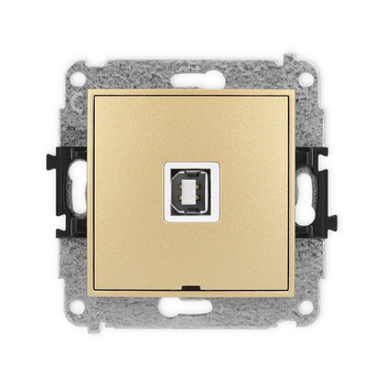 Mechanizm gniazda pojedynczego USB A-B 2.0, bez pola opisowego Karlik seria ICON 29IGUSBBO-3 kolor złoty