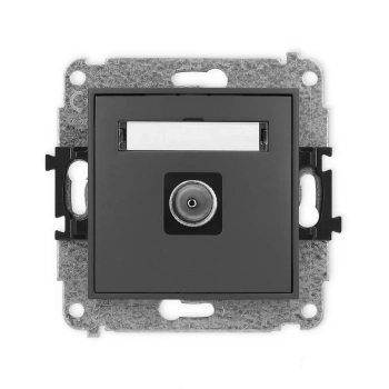 Mechanizm gniazda antenowego pojedynczego TV Karlik seria ICON 28IGTV-1 kolor grafitowy mat