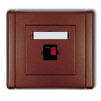 Gniazdo głośnikowe pojedyncze Karlik seria FLEXI 9FGG-1 kolor brązowy metalik