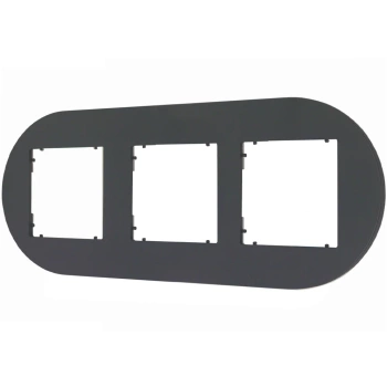 Ramka uniwersalna potrójna okrągła z tworzywa Karlik seria MINI 28MRTO-3 kolor grafitowy mat