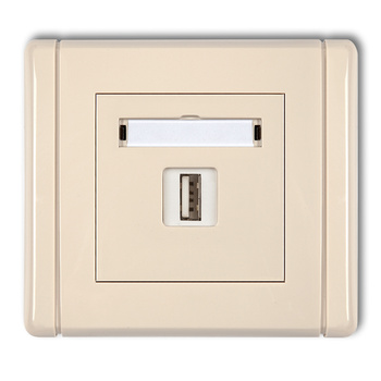 Ładowarka USB pojedyncza USB A, 10W max., 5V, 2A Karlik seria FLEXI 1FCUSB-3 kolor beżowy