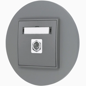 Gniazdo antenowe 1x z ramką okrągłą seria MINI kolor szary mat