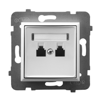 Gniazdo telefoniczne podwójne niezależne seria ARIA kolor Biały symbol GPT-2UN/m/00