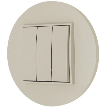Włącznik potrójny z ramką okrągłą seria MINI kolor taupe