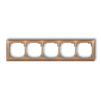 Ramka uniwersalna pięciokrotna z tworzywa DECO Soft Karlik seria DECO 8DRSO-5 kolor złoty metalik