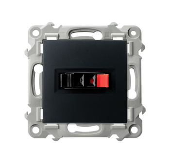 Gniazdo głośnikowe pojedyncze seria SZAFIR kolor Czarny metalik symbol GG-1Z/m/33