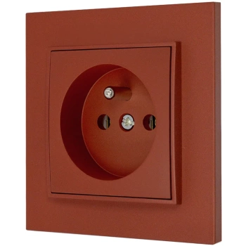 Gniazdo pojedyncze z ramką kwadratową seria MINI kolor terakota