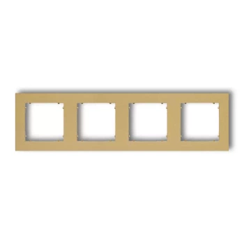 Ramka uniwersalna poczwórna kwadratowa z tworzywa Karlik seria MINI 29MR-4 kolor złoty