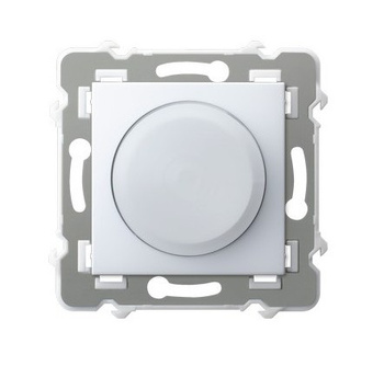 Ściemniacz uniwersalny do obciążenia żarowego, halogenowego oraz LED seria SZAFIR kolor Biały symbol ŁP-8ZL2/m/00