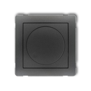 Mechanizm elektronicznego regulatora oświetlenia przyciskowo-obrotowego do współpracy z zasilaczami sterowanymi napięciem 1-10 V Karlik seria DECO 11DRO-3 kolor grafitowy