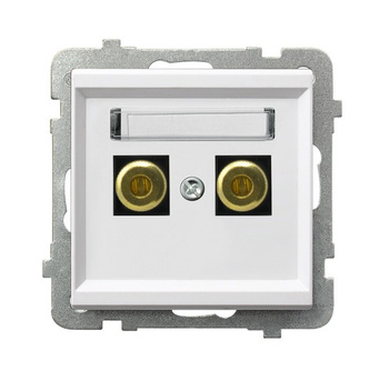 Gniazdo głośnikowe pojedyncze seria SONATA kolor Biały symbol GGN-1R/m/00