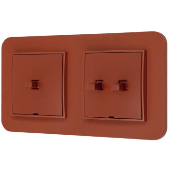 Włącznik pojedynczy i podwójny w stylu USA ramka zaokrąglona seria Mini kolor terakota