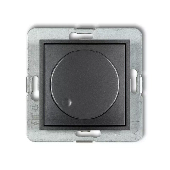 Mechanizm elektronicznego regulatora oświetlenia przyciskowo-obrotowego do lamp LED Karlik seria MINI 11MRO-2 kolor grafitowy