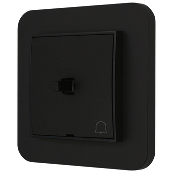 Włącznik dzwonkowy w stylu USA ramka zaokrąglona seria Mini kolor czarny mat