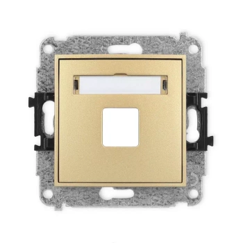 Mechanizm gniazda multimedialnego pojedynczego bez modułu standard Keystone Karlik seria MINI 29MGM-1P kolor złoty
