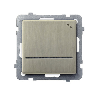 Łącznik schodowy z podświetleniem niebieskim seria SONATA NOWE SREBRO kolor Nowe srebro symbol ŁP-3RMS/m/44