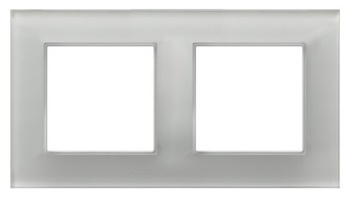 Ramka podwójna seria ARIA kolor Białe szkło symbol R-2UGC/31/00