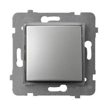 Łącznik kontrolny z podświetleniem niebieskim seria ARIA kolor Srebro symbol ŁP-12US/m/18