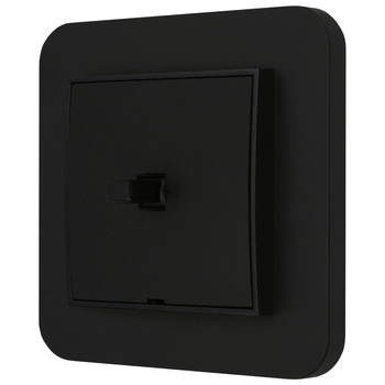 Włącznik pojedynczy w stylu USA ramka zaokrąglona seria Mini kolor czarny mat