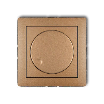 Mechanizm elektronicznego regulatora oświetlenia przyciskowo-obrotowego do lamp LED Karlik seria DECO 8DRO-2 kolor złoty metalik