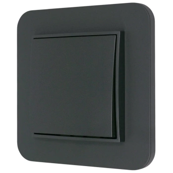 Włącznik pojedynczy z ramką zaokrągloną seria MINI kolor grafitowy mat