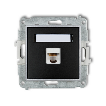 Gniazdo internetowe 1x bez ramki karlik mini kolor czarny mat/srebrny