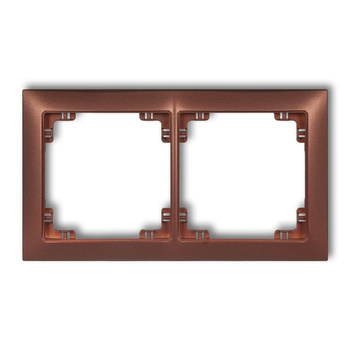 Ramka uniwersalna podwójna z tworzywa DECO Soft Karlik seria DECO 9DRSO-2 kolor brązowy metalik