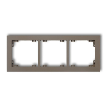 Ramka uniwersalna potrójna z tworzywa DECO Pastel Matt Karlik seria DECO 49DR-3 kolor czekoladowy