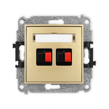 Mechanizm gniazda głośnikowego podwójnego Karlik seria ICON 29IGG-2 kolor złoty