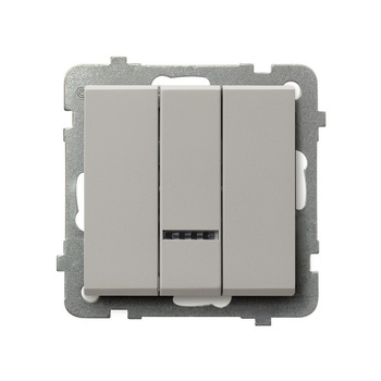 Łącznik potrójny z podświetleniem niebieskim seria SONATA kolor Kaszmir symbol ŁP-13RS/m/82