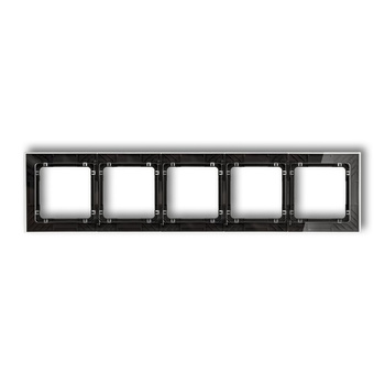 Ramka uniwersalna pięciokrotna transparentna DECO Art. - efekt szkła ramka: transparentna; spód: czarny Karlik seria DECO 52-12-DRS-5 kolor transparentny