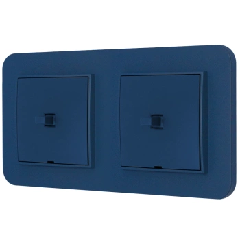 Dwa włączniki pojedyncze w stylu USA ramka zaokrąglona seria Mini kolor navy blue