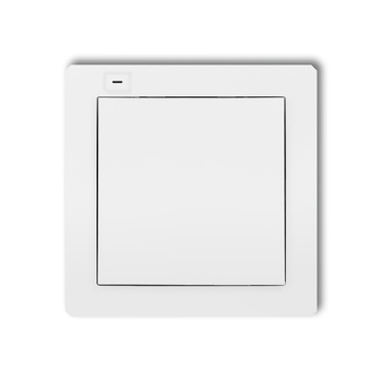 Nadajnik 1-klawiszowy 2-kanałowy z czujnikiem temperatury do systemu Exta Life Karlik seria DECO 25DEL-1 kolor biały mat