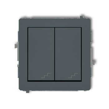 Mechanizm łącznika podwójnego schodowego Karlik seria DECO 28DWP-33 kolor grafitowy mat
