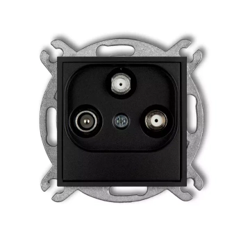 Mechanizm gniazda abonenckiego 2 wyjścia SAT + TV Karlik seria ICON 12IGSN kolor czarny mat