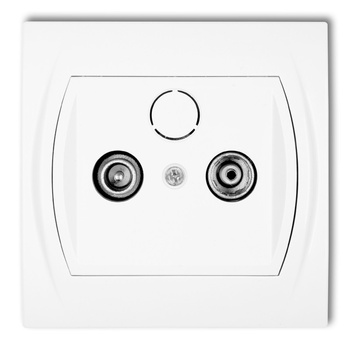 Gniazdo abonenckie RTV końcowe 2dB Karlik seria LOGO LG2K kolor biały