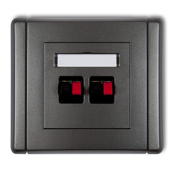 Gniazdo głośnikowe podwójne Karlik seria FLEXI 11FGG-2 kolor grafitowy