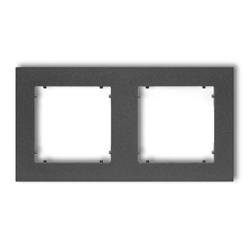 Ramka uniwersalna podwójna kwadratowa z tworzywa Karlik seria MINI 11MR-2 kolor grafitowy