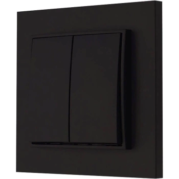 Włącznik podwójny z ramką karlik mini kolor czarny mat