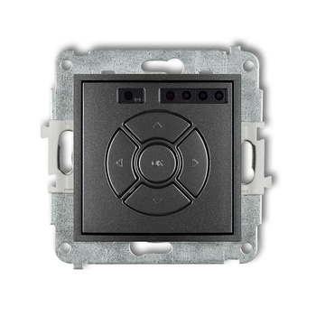 Mechanizm elektronicznego sterownika roletowego sterowanie lokalne i pilotem, sterowanie strefą i podstrefą Karlik seria ICON 11ISR-4 kolor grafitowy