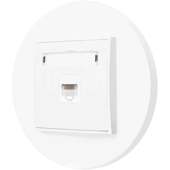Gniazdo internetowe rj45 1x z ramką okrągłą seria MINI kolor biały