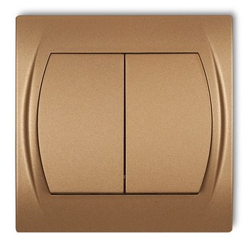 Łącznik zwierny, świecznikowy bez piktogramów, wspólne zasilanie Karlik seria LOGO 8LWP-44.1 kolor złoty metalik