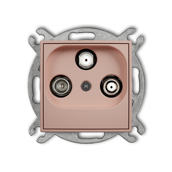 Mechanizm gniazda abonenckiego 2 wyjścia SAT + TV Karlik seria ICON 62IGSN kolor łososiowy