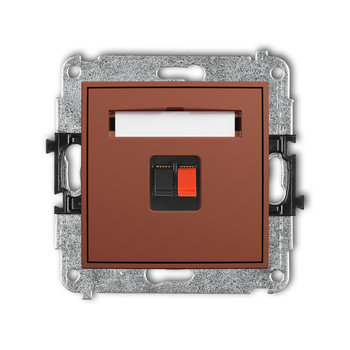 Mechanizm gniazda głośnikowego pojedynczego Karlik seria MINI 63MGG-1 kolor terakota